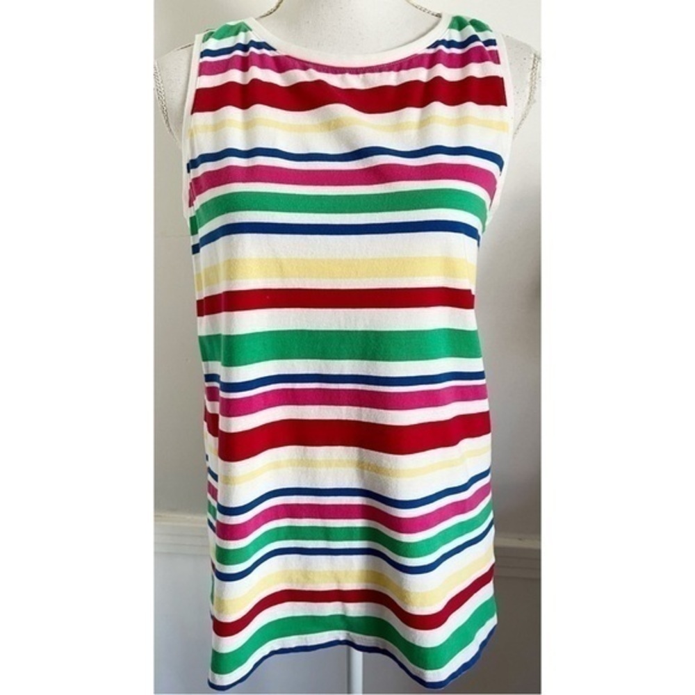 Talbots • Rainbow Multi Colored Stripe Tank Top